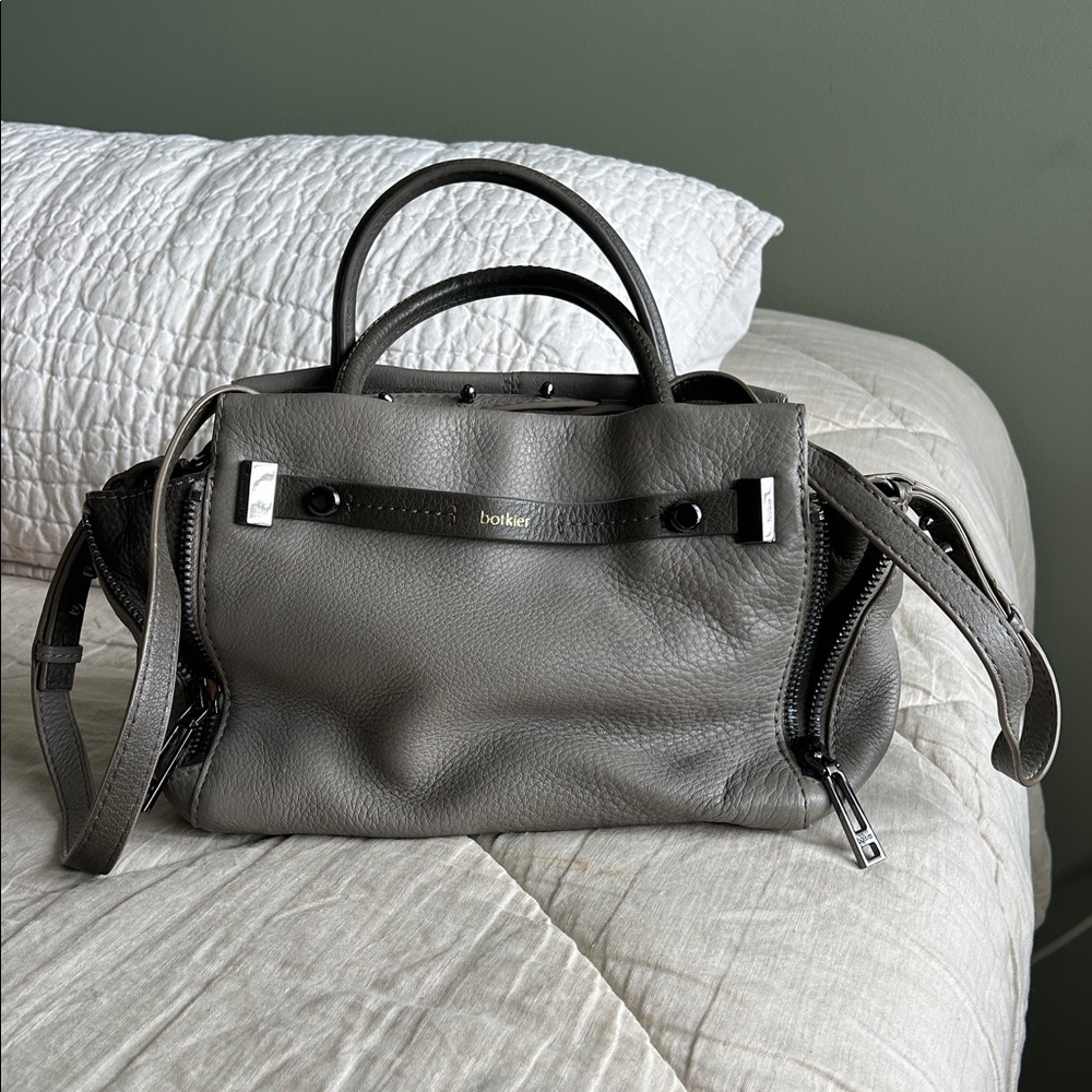 Botkier Pebbled Leather Top-Handle Tote in Light Gray - Picture 2 of 3